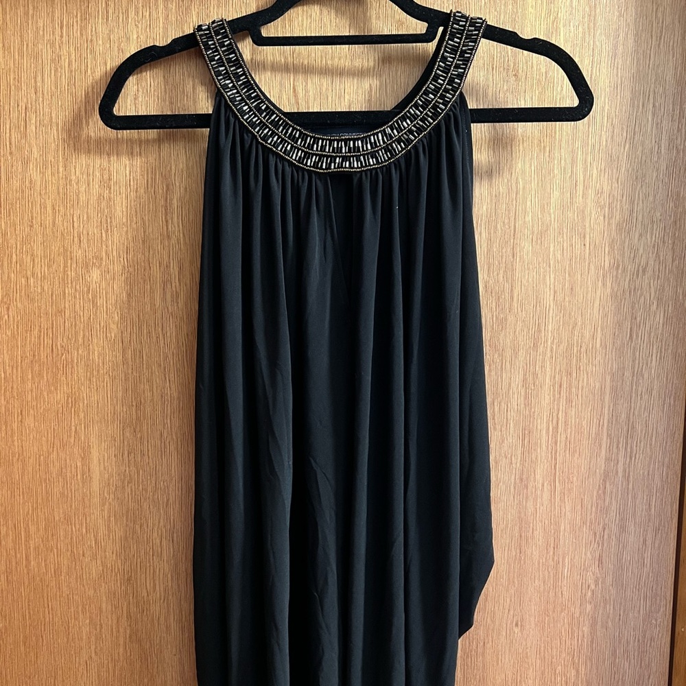 french connection drape halter top with keyhole and beaded neckline size large